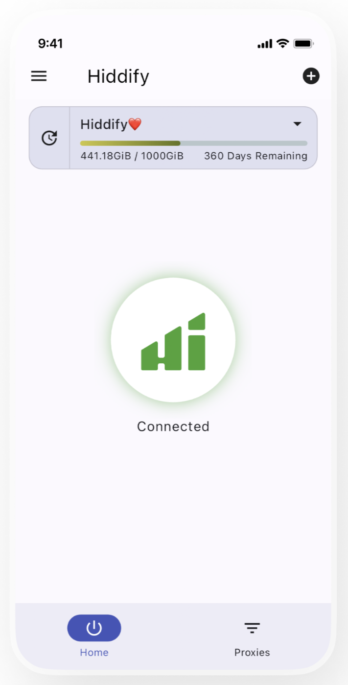 Hiddify Next 移动应用界面